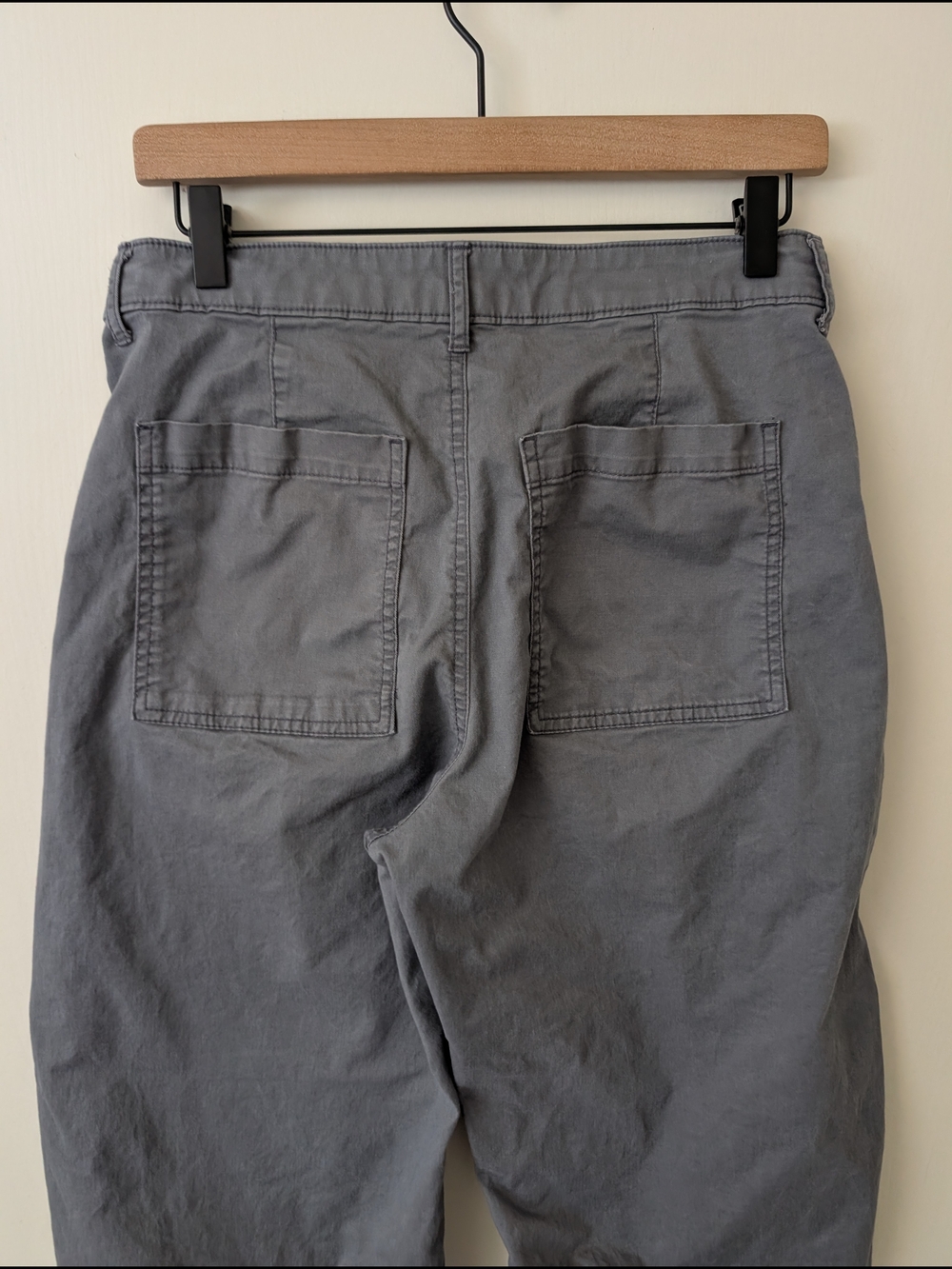 GAP Womens 4 Barrel Leg Pants Gray Chino Preppy Casual Utility Minimalist - Picture 6 of 8